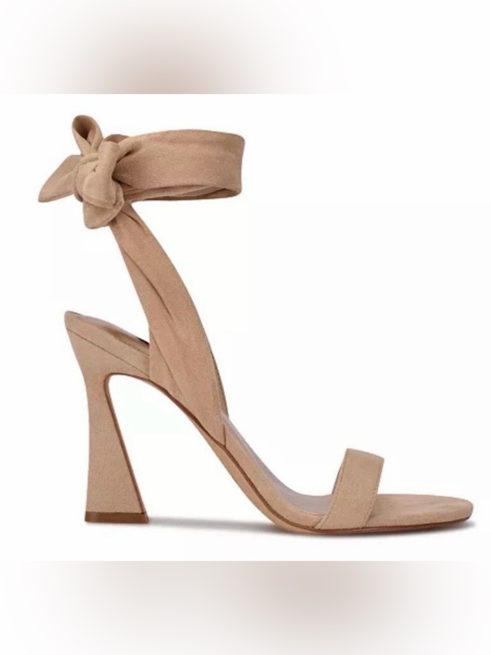 NWT Nine West Kelsie2 Light Natural Ankle Wrap Heels Sandals 7M
